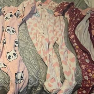24 one piece month pajamas girls fleece (set of 5)
